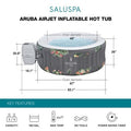  Bestway SaluSpa Aruba AirJet Large Round 2 To 3 Person Inflatable Hot Tub Portable Outdoor Spa With 110 AirJets, Grey