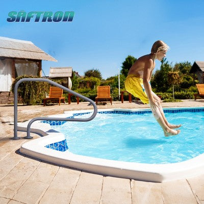  Saftron RTD-448-GG 4 Bend Swimming Pool Mounted Polymer Handrail, Gray (2 Pack)