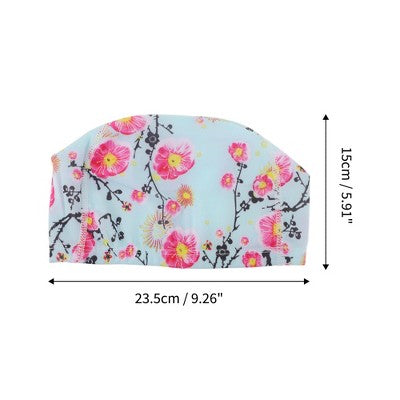  Unique Bargains Elasticity Plum Blossoms Pattern Swim Cap 5.91"x9.25" 1 Pc