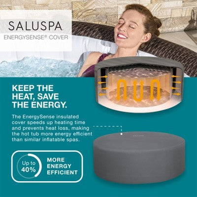  Bestway Coleman St Moritz AirJet Inflatable Hot Tub With EnergySense Cover, 2-Pack SaluSpa Spa Seat And 2 Sets Of SaluSpa Padded Headrest Pillows