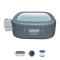  Coleman SaluSpa 114 AirJet Inflatable Square Hot Tub With 2-Pack Of Bestway SaluSpa Underwater Non-Slip Pool And Spa Seat With Adjustable Leg