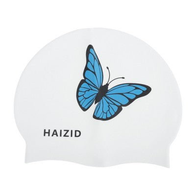  Unique Bargains Silicone Butterfly Pattern Swim Cap 1 Pc