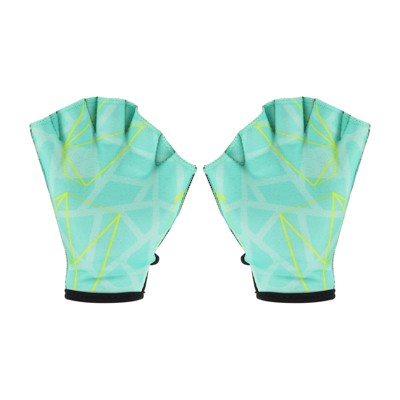  Unique Bargains Swimming Diving Resistance Webbed Training Printing Aquatic Gloves 1 Pair