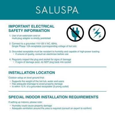  Coleman SaluSpa 114 AirJet Inflatable Square Hot Tub With 2-Pack Of Bestway SaluSpa Underwater Non-Slip Pool And Spa Seat With Adjustable Leg
