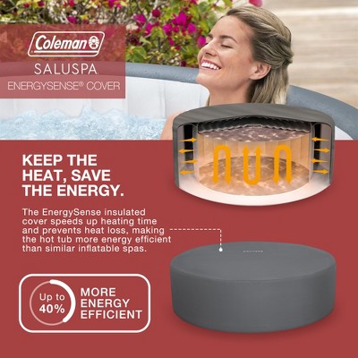  Coleman Palm Springs 4 To 6 Person EnergySense Smart AirJet Plus Inflatable Hot Tub Outdoor Spa With 140 AirJets And Insulated Cover