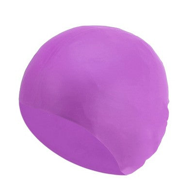  Unique Bargains Silicone Waterproof Solid Color Swim Cap 1 Pc