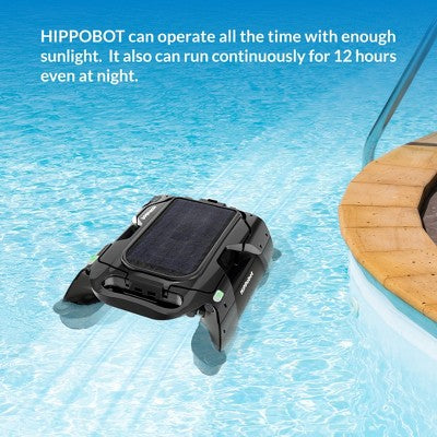  Decksplore Solar-Powered Surface Pool Skimmer Robot - Automatic Floating Cleaner For Leaves/Pollen (Black)