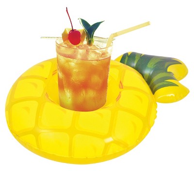  Pool Central Inflatable Floating Pineapple Swimming Pool Drink Holder - 9.75"