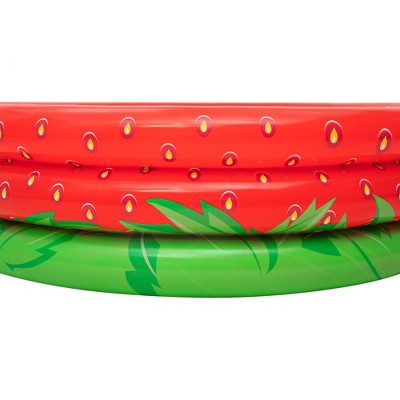  Bestway H2OGO! Sweet Strawberry Pool - 66" X H15 - Inflatable 3-Ring Play Pool, Kids,103 Gallon, Ages 2+