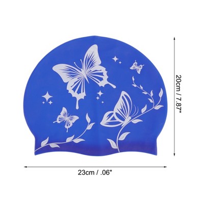  Unique Bargains Durable Silicone Waterproof Swim Cap 2 Pcs