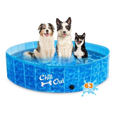 All For Paws Allforpaws Foldable Dog Pool, Dog Swimming Pool For Outdoor Summer , Blue