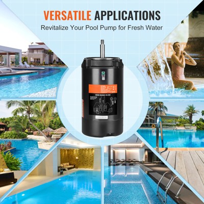  VEVOR 0.75 HP Pool Pump Motor, 56J Frame, 115V(8 Amps)/230V(4 Amps) 3450 RPM, 60Hz, 1.5 Service Factor, 80μF/250V Capacitor,