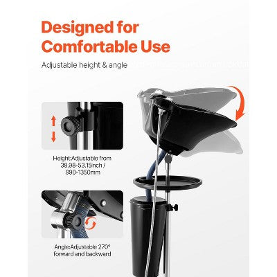  VEVOR Portable Shampoo Bowl, Deep Shampoo Sink For Washing Hair With Adjustable Height And Angle, Includes Drain Hose, Shower Head And Bucket, Black