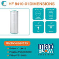  Hurricane Filters Replacement Spa Filter Cartridge For PJANCS100, Unicel C-8410, Filbur FC-0821, And Jandy Industries CS 100, White, 2 Pack