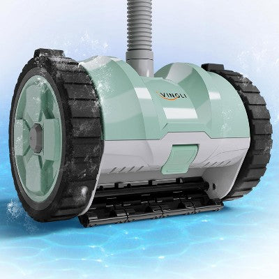  VINGLI Automatic Suction-Side Pool Vacuum Cleaner, Powerful Wall-Climbing Sweeper For Inground Pools, Includes 39.6ft Tangle-Free Hose (Blue&White)