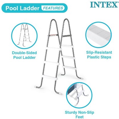  Intex Above Ground Steel Frame Swimming Pool Ladder For 42-In. Wall Height Pools