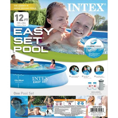  Intex 12ft X 30in Easy Set Pool With 530 GPH Pump & (2 Pack) Filter Cartridge