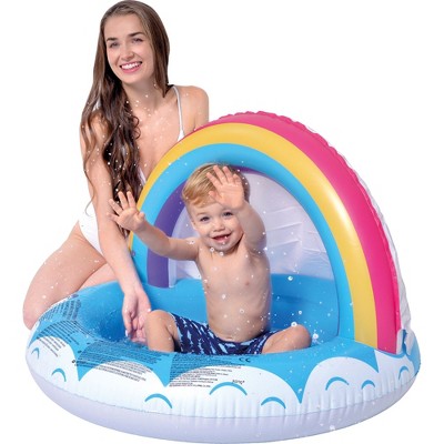  Pool Central 37" Inflatable Rainbow Canopy Baby Swimming Pool