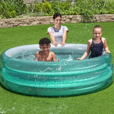  Bestway H2OGO! Big Metallic 3-Ring Inflatable Play Pool (5’7” Diameter)