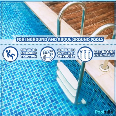  Poolzilla 18’’ Pool Ladder Step, Universal Swimming Pool Replacement Ladder Steps