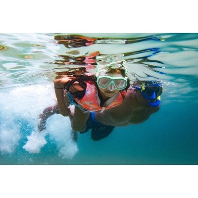  Speedo Adult Travel Mask And Snorkel Set - Navy/Yellow: Polycarbonate & Silicone