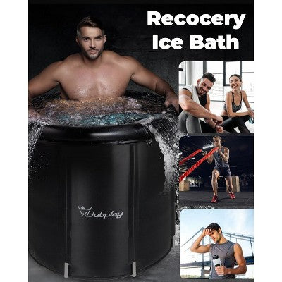  Napei Portable Ice Bath Tub With Cover For Athletes & Adults,105 Gallons,Black