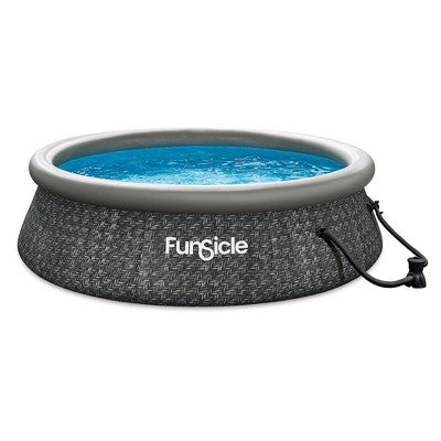  Funsicle SureStep 36 Inch 3 Stair Plastic Lightweight Above Ground Pool Ladder With QuickSet 12' X 36" Durable Ring Top Above Ground Swimming Pool