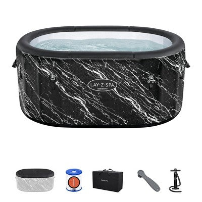  SaluSpa Glacial Dip – Cold Plunge Inflatable Tub, Black Marble, Year-Round Use