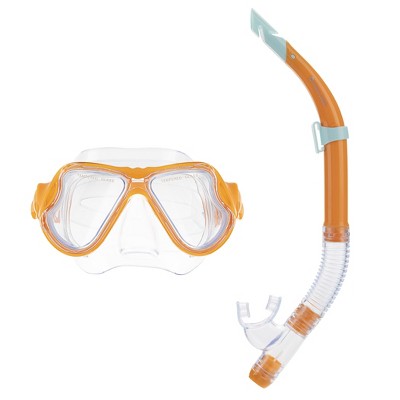  Hawaii Divers Manta Ray Adult Snorkel Combo – Orange (Unisex)