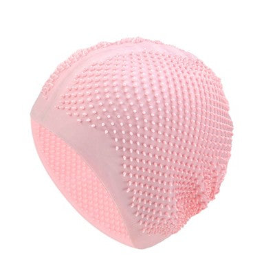  Unique Bargains Silicone Waterproof Embossed Dot Swim Cap 1 Pc