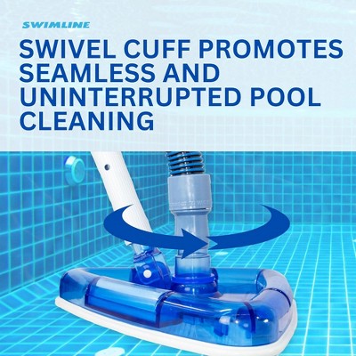  Swimline HydroTools 30 Foot By 1.25 Inch Premium Spiral Wound Swimming Pool Vacuum Hose With Swivel Cuff For Pool Or Spa Water Maintenance, Blue/Black