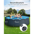  EVAJOY 16ft X 48in Metal Frame Round Swimming Pool Set With 2000GPH Sand Filter Pump