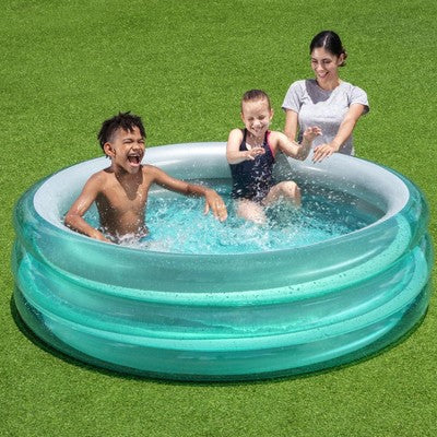  Bestway H2OGO! Big Metallic 3-Ring Inflatable Play Pool (5’7” Diameter)