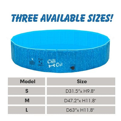 All For Paws Allforpaws Foldable Dog Pool, Dog Swimming Pool For Outdoor Summer , Blue