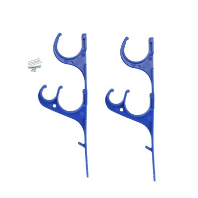  Pool Central Pole And Vacuum Hose Swimming Pool Accessory Hangers 2pc 12.25" - Blue