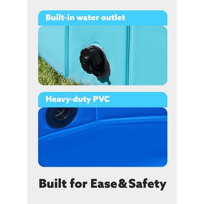  Joyfy 32/48/63" Foldable Dog Pet Pool, Portable Kiddie Pool, Anti-Slip Hard Plastic Bath Tub With Drain Suitable For Pets And Backyard Play With Kids