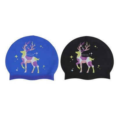  Unique Bargains Durable Silicone Waterproof Swim Cap 2 Pcs