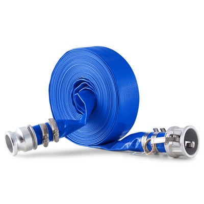  VEVOR Backwash Hose, 1.5 In X 50 Ft, Blue High Quality PVC Hose, With Clamps, Camlock, Aluminum Fittings, Fit Various Pumps, Blue