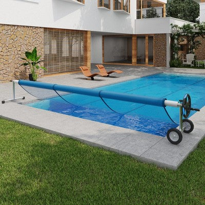  Aluminum Pool Cover Reel System - Wheelbarrow-Style Portable Solar Cover Roller, Fits All Inground Pool Shapes