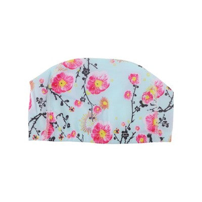  Unique Bargains Elasticity Plum Blossoms Pattern Swim Cap 5.91"x9.25" 1 Pc