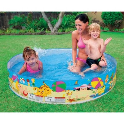  Intex Beach Days Snapset Instant Round Kids Childrens Swimming Pool Allows For 9.5' Of Water, Holds 119 Gallon Capacity/450 Liters (6 Pack)