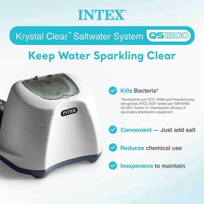 Intex 120V Krystal Clear Saltwater Pool System + Wall Mount Surface Skimmer