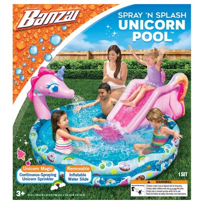  Banzai Spray 'N Splash 78 X 60 X 32" Unicorn Inflatable Pool