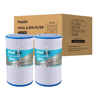  Poolzilla Replacement Spa Filter For FC-2402, Watkins 303279, PFF42TC-P4, 78460, SD-01322