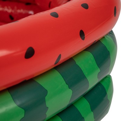  Pool Central Inflatable Round 3 Ring Watermelon Kiddie Swimming Pool - 47"