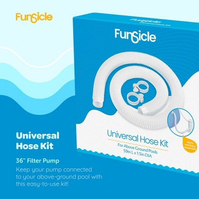  Funsicle P56000017 Universal Hose Kit, Replacement Hose For Above-Ground Pools, Hose With 2 Clamps, 59" Long X 1.5" Diameter, (2 Pack)