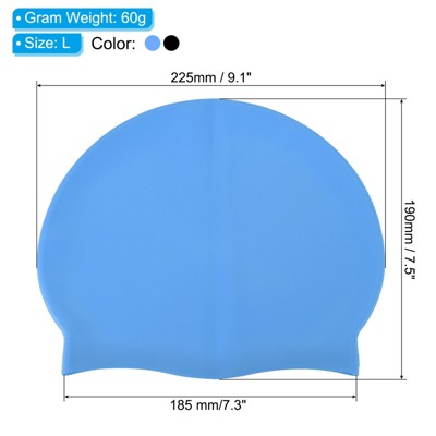  Unique Bargains Silicone Waterproof High-Stretch Adult Swimming Caps 2 Pcs
