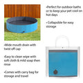  Portable Dog Pool For Large Dogs - Foldable Plastic Bathing Tub With Drain And Carrying Bag For Pets And Backyard Play With Kids By PETMAKER (Blue)