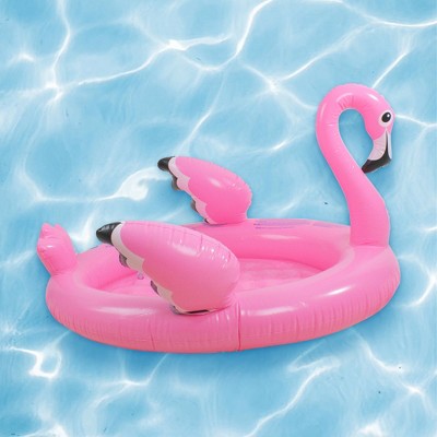  Pool Central 42.5" Inflatable Flamingo Round Children's Swimming Pool - Pink/White