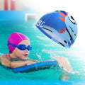  Unique Bargains Kid's Polyester Dinosaur Pattern Swim Cap Blue 1 Pc